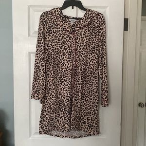 Nicole Miller (New York) cheetah print button up nightgown size medium
